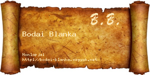 Bodai Blanka névjegykártya